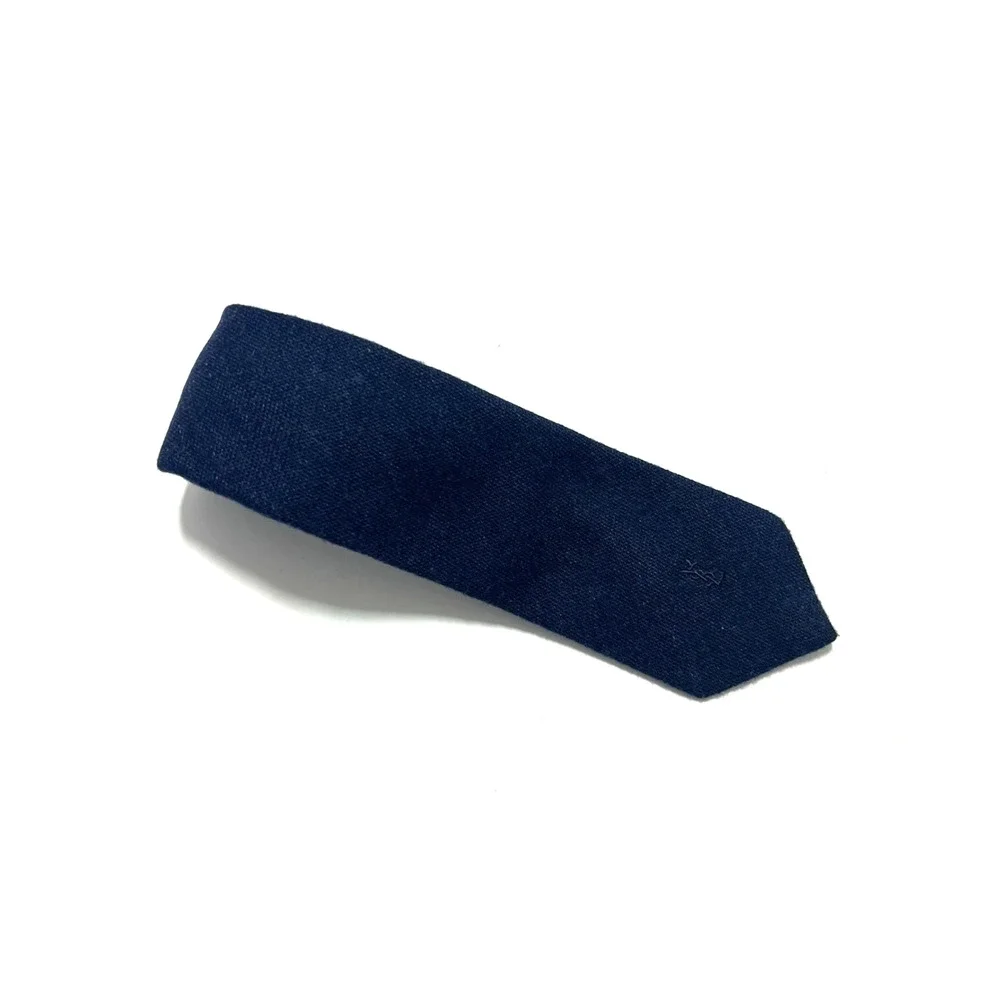 Yves Saint Laurent YSL Blue Neck Tie Wool Blend Made In Italy Mens Vintage